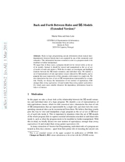 Back and Forth Between Rules and SE-Models (Extended Version)