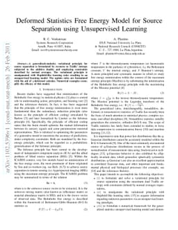Deformed Statistics Free Energy Model for Source Separation using
  Unsupervised Learning