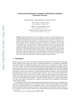 Characterizing Topological Assumptions of Distributed Algorithms in
  Dynamic Networks