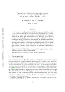 Ornstein-Uhlenbeck type processes with heavy distribution tails