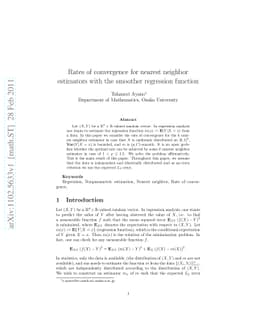 Rates of convergence for nearest neighbor estimators with the smoother
  regression function