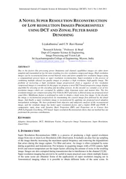 A novel super resolution reconstruction of low reoslution images
  progressively using dct and zonal filter based denoising