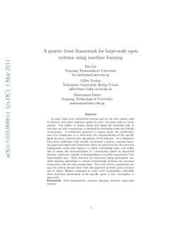 A generic trust framework for large-scale open systems using machine
  learning