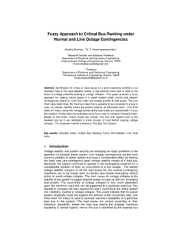 Fuzzy Approach to Critical Bus Ranking under Normal and Line Outage
  Contingencies