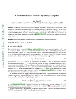 A Proof of the Bomber Problem's Spend-It-All Conjecture