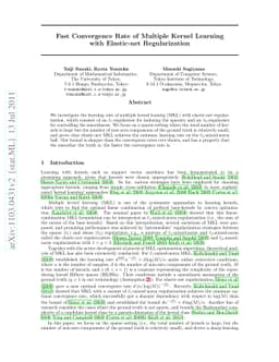 Fast Convergence Rate of Multiple Kernel Learning with Elastic-net
  Regularization