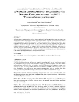 A Weakest Chain Approach to Assessing the Overall Effectiveness of the
  802.11 Wireless Network Security