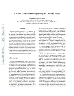 A Medial Axis Based Thinning Strategy for Character Images