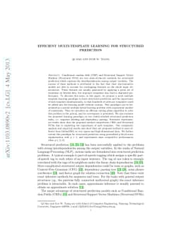 Efficient Multi-Template Learning for Structured Prediction