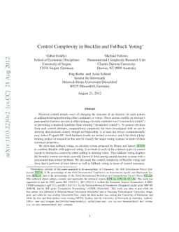 Control Complexity in Bucklin and Fallback Voting