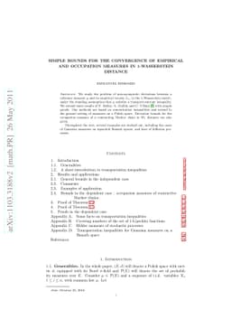 Simple bounds for the convergence of empirical and occupation measures
  in 1-Wasserstein distance