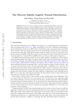 The Discrete Infinite Logistic Normal Distribution