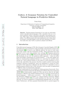 Codeco: A Grammar Notation for Controlled Natural Language in Predictive
  Editors