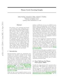 Planar Cycle Covering Graphs