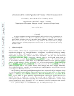 Dimension-free tail inequalities for sums of random matrices
