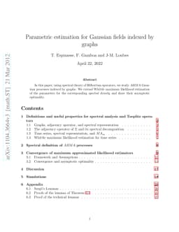 Gaussian stationary processes over graphs, general frame and maximum
  likelihood identification