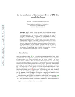 On the evolution of the instance level of DL-lite knowledge bases