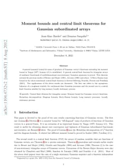 Moment bounds and central limit theorems for Gaussian subordinated
  arrays