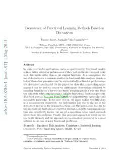 Consistency of functional learning methods based on derivatives