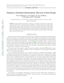 Voting in a Stochastic Environment: The Case of Two Groups