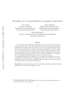Bounding rare event probabilities in computer experiments