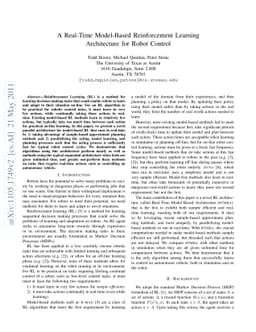A Real-Time Model-Based Reinforcement Learning Architecture for Robot
  Control
