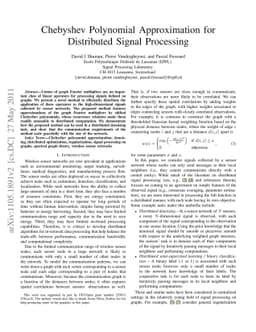 Chebyshev Polynomial Approximation for Distributed Signal Processing