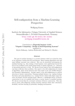 Self-configuration from a Machine-Learning Perspective