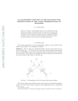 An Algorithmic Solution to the Five-Point Pose Problem Based on the
  Cayley Representation of Rotations