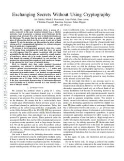 Exchanging Secrets without Using Cryptography