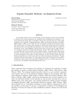Popular Ensemble Methods: An Empirical Study