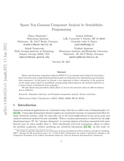 Sparse Non Gaussian Component Analysis by Semidefinite Programming