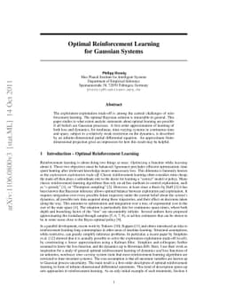 Optimal Reinforcement Learning for Gaussian Systems