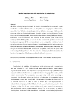 Intelligent decision: towards interpreting the Pe Algorithm