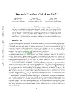Towards Practical Oblivious RAM