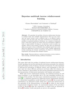 Bayesian multitask inverse reinforcement learning