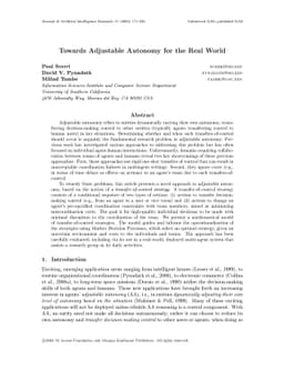Towards Adjustable Autonomy for the Real World