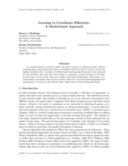 Learning to Coordinate Efficiently: A Model-based Approach