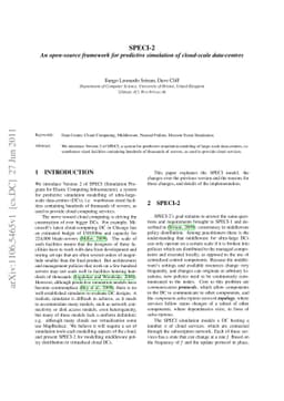 SPECI-2: An open-source framework for predictive simulation of
  cloud-scale data-centres