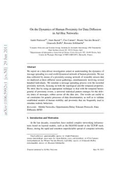 On the Dynamics of Human Proximity for Data Diffusion in Ad-Hoc Networks
