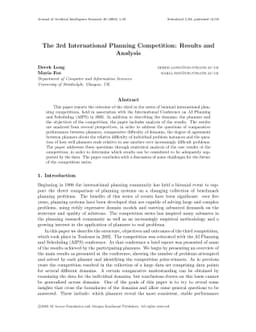 The 3rd International Planning Competition: Results and Analysis