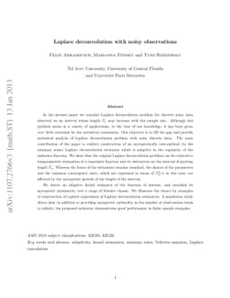 Laplace deconvolution with noisy observations