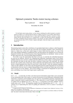 Optimal symmetric Tardos traitor tracing schemes
