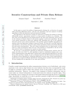 Iterative Constructions and Private Data Release