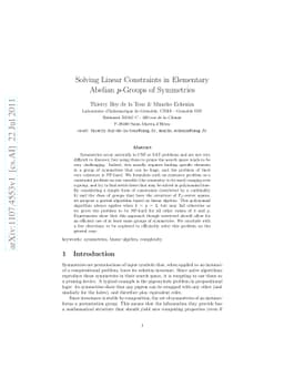 Solving Linear Constraints in Elementary Abelian p-Groups of Symmetries