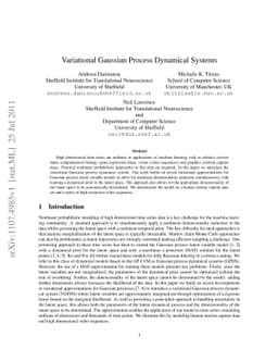 Variational Gaussian Process Dynamical Systems