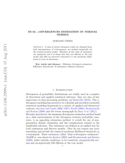 Dual $φ$-divergences estimation in normal models