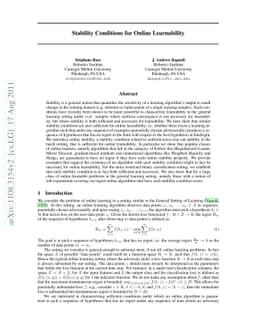 Stability Conditions for Online Learnability