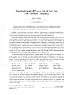Biologically Inspired Process Calculi, Petri Nets and Membrane Computing
