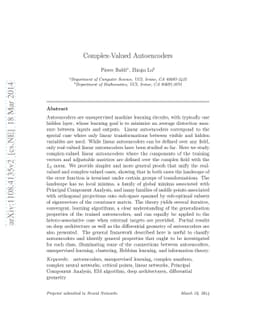 Complex-Valued Autoencoders